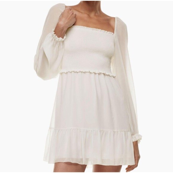 Aritzia Wilfred Women's Size 0 Mini Dress Light Birch Dance Bride Wedding - Picture 1 of 6